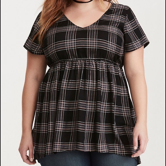 TORRID Tops - 🆕NWOT🆕Torrid plaid babydoll tunic